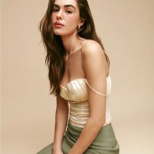 REFORMATION Kessie Silk Top